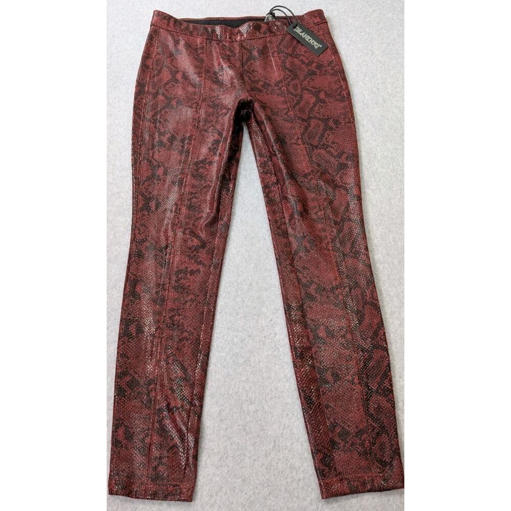 Blank NYC Women's Faux Leather Red Snakeskin Pants 26 Pull On Mobwife Leggings